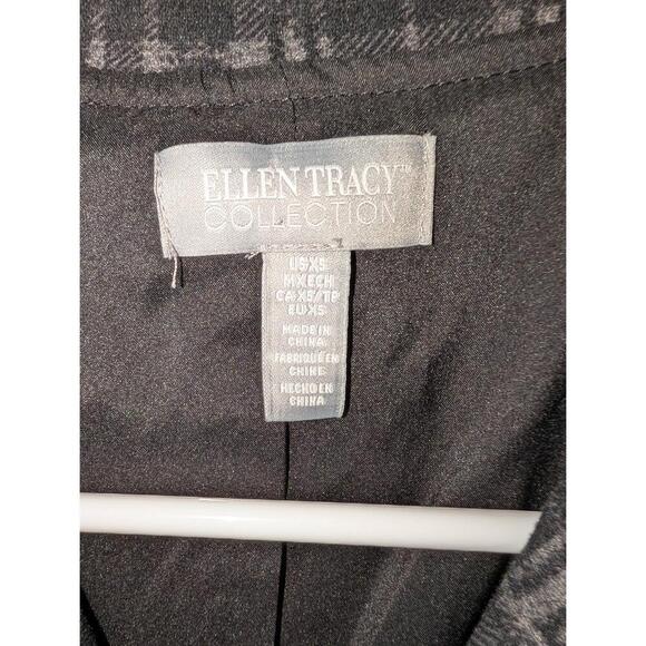 Ellen Tracy Collection Jacket Womens Size XS Black Gray Biker Asymmetrical Zip - Picture 2 of 4